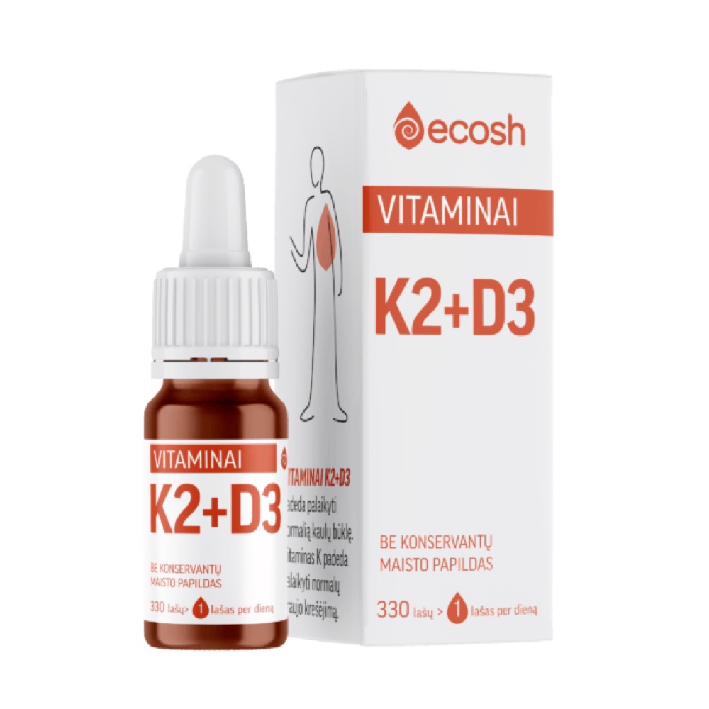 ECOSH Vitaminai K2 (45μg) + D3 (2000IU, 50μg) 10ml